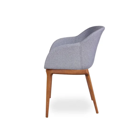 Krzesło tapicerowane SHELL - ciemne bukowe nogi - Zdjęcie 3