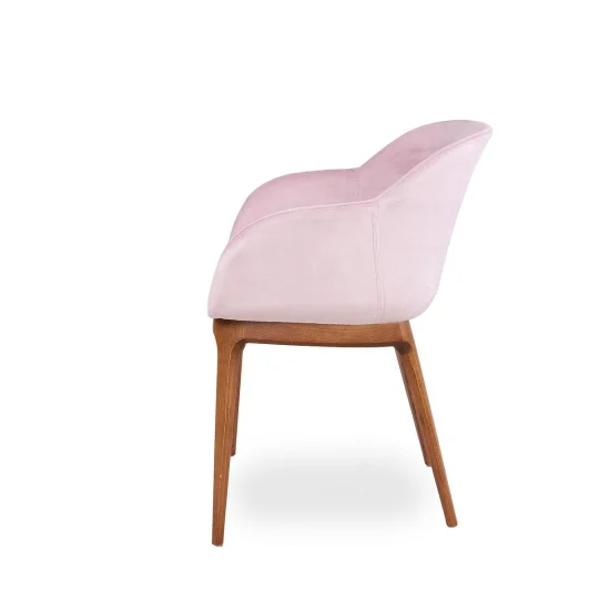 Krzesło tapicerowane SHELL - ciemne bukowe nogi - Zdjęcie 3