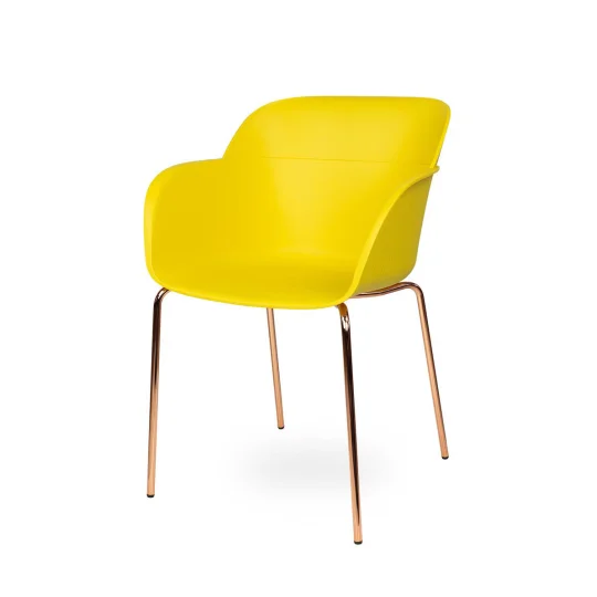 Krzesło SHELL - różowo złote nogi