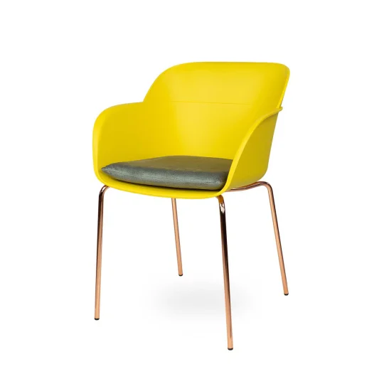 Krzesło SHELL - różowo złote nogi - Zdjęcie 3