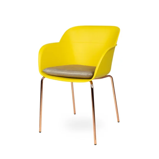 Krzesło SHELL - różowo złote nogi - Zdjęcie 4