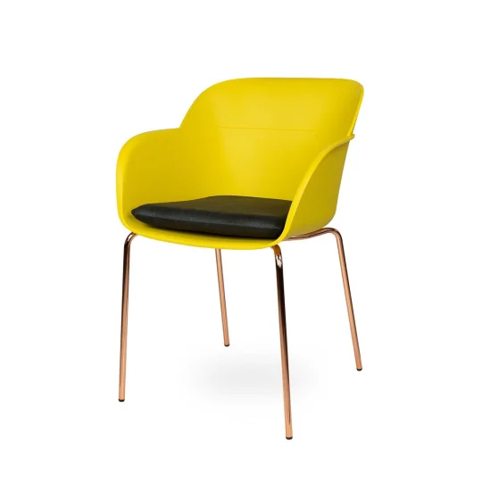 Krzesło SHELL - różowo złote nogi - Zdjęcie 5