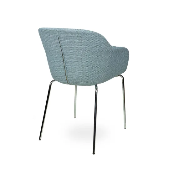 Krzesło tapicerowane SHELL - chromowane nogi - Zdjęcie 2