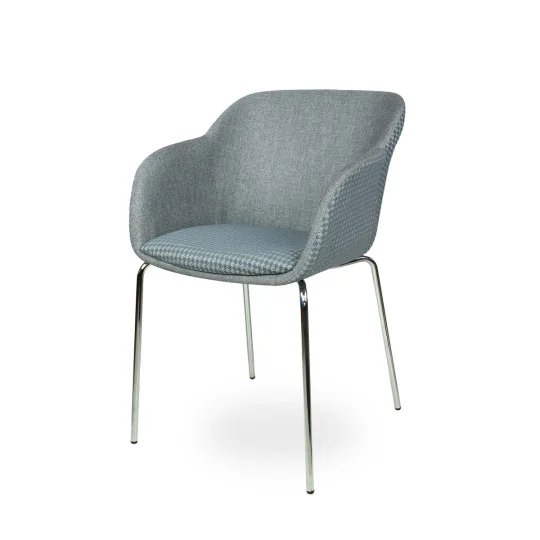 Krzesło tapicerowane SHELL - chromowane nogi