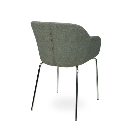Krzesło tapicerowane SHELL - chromowane nogi - Zdjęcie 2