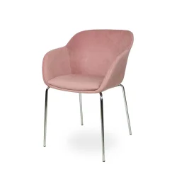 Krzesło tapicerowane SHELL - chromowane nogi