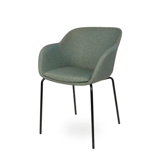Krzesło tapicerowane SHELL - czarne nogi