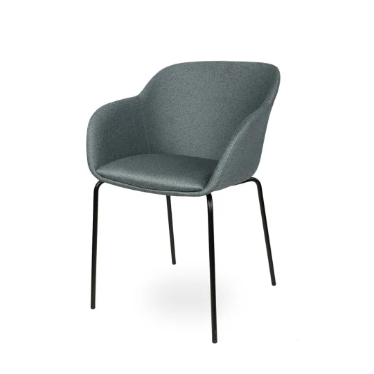 Krzesło tapicerowane SHELL - czarne nogi