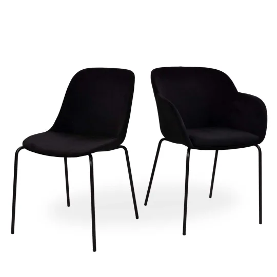 Krzesło tapicerowane SHELL - czarne nogi - Zdjęcie 6