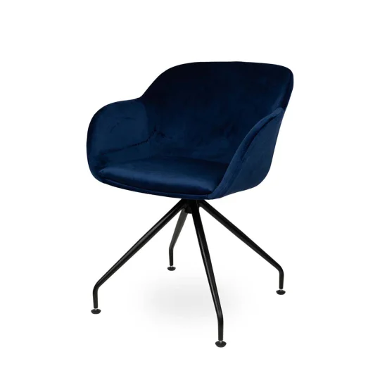 Obrotowe krzesło tapicerowane SHELL - czarne nogi