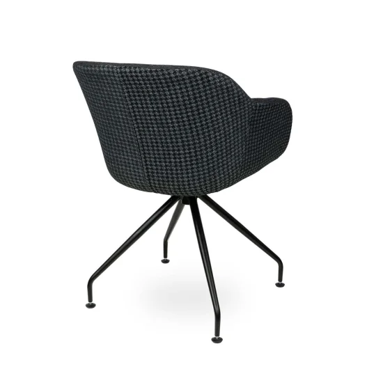 Obrotowe krzesło tapicerowane SHELL - czarne nogi - Zdjęcie 2