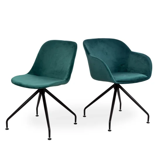Obrotowe krzesło tapicerowane SHELL - czarne nogi - Zdjęcie 5