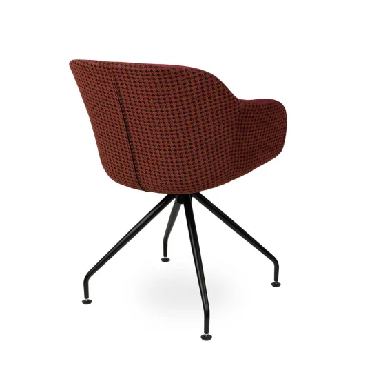Obrotowe krzesło tapicerowane SHELL - czarne nogi - Zdjęcie 2