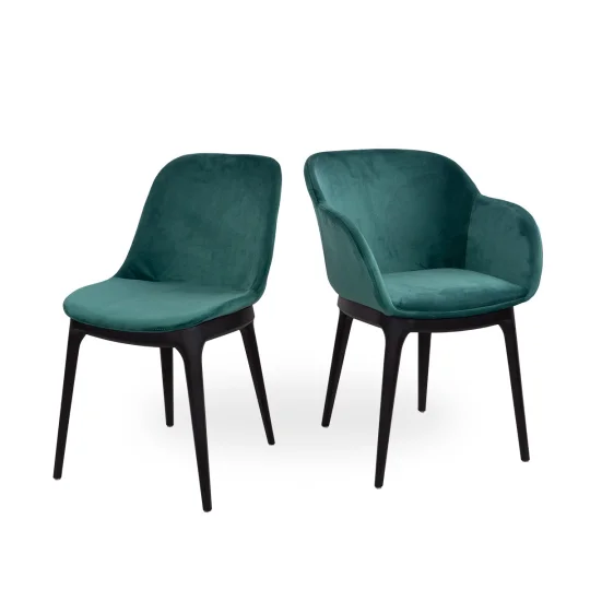 Krzesło tapicerowane SHELL 2 - czarne bukowe nogi - Zdjęcie 6