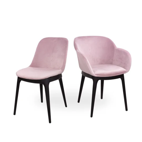 Krzesło tapicerowane SHELL 2 - czarne bukowe nogi - Zdjęcie 6