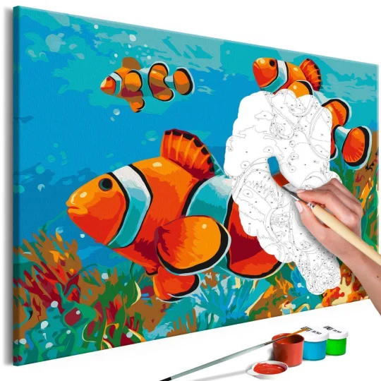 Obraz do samodzielnego malowania - Złote rybki - Zdjęcie 2