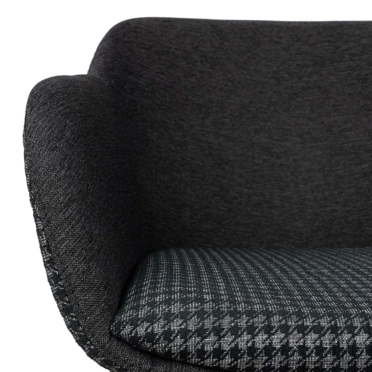 Obrotowe krzesło tapicerowane SHELL - czarne nogi na kółkach - Zdjęcie 3