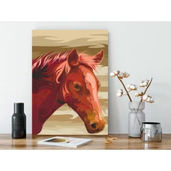 Obraz do samodzielnego malowania - Gniady koń