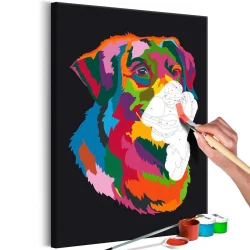 Obraz do samodzielnego malowania - Kolorowy pies