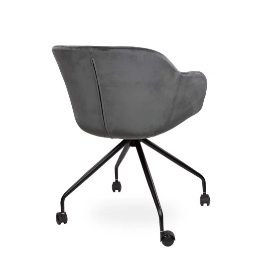 Obrotowe krzesło tapicerowane SHELL - czarne nogi na kółkach - Zdjęcie 2