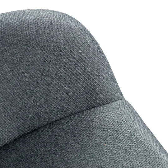 Obrotowe krzesło tapicerowane SHELL - czarne nogi na kółkach - Zdjęcie 4