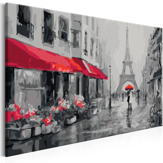 Obraz do samodzielnego malowania - Paryż skąpany w deszczu - Zdjęcie 3