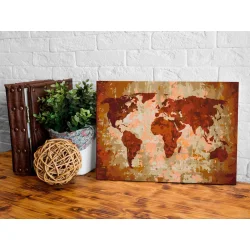 Obraz do samodzielnego malowania - Mapa świata (kolory ziemi)
