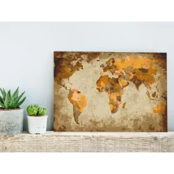 Obraz do samodzielnego malowania - Brązowa mapa świata