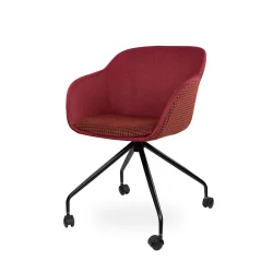 Obrotowe krzesło tapicerowane SHELL - czarne nogi na kółkach