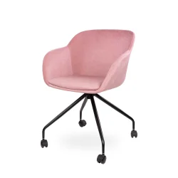 Obrotowe krzesło tapicerowane SHELL - czarne nogi na kółkach