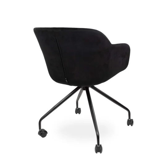 Obrotowe krzesło tapicerowane SHELL - czarne nogi na kółkach - Zdjęcie 2