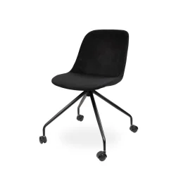 Obrotowe krzesło tapicerowane SHELL 2 - czarne nogi na kółkach