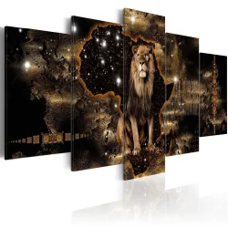 Obraz na szkle akrylowym - Złoty lew