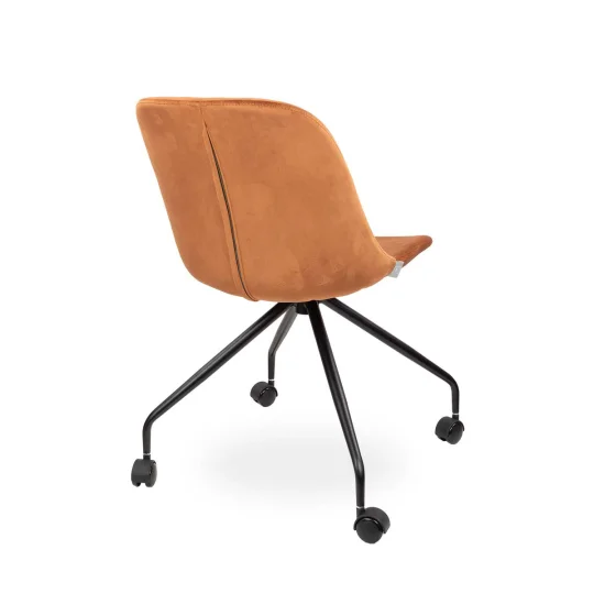 Obrotowe krzesło tapicerowane SHELL 2 - czarne nogi na kółkach - Zdjęcie 2