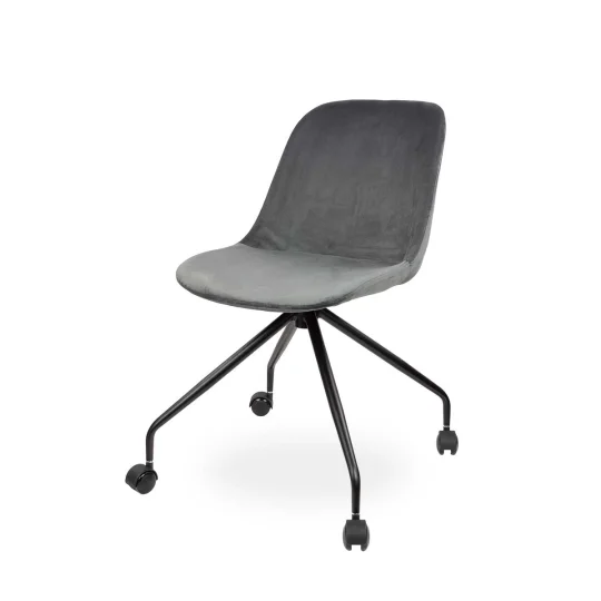 Obrotowe krzesło tapicerowane SHELL 2 - czarne nogi na kółkach