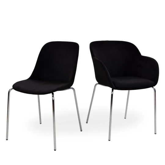 Krzesło tapicerowane SHELL 2 - chromowane nogi - Zdjęcie 6