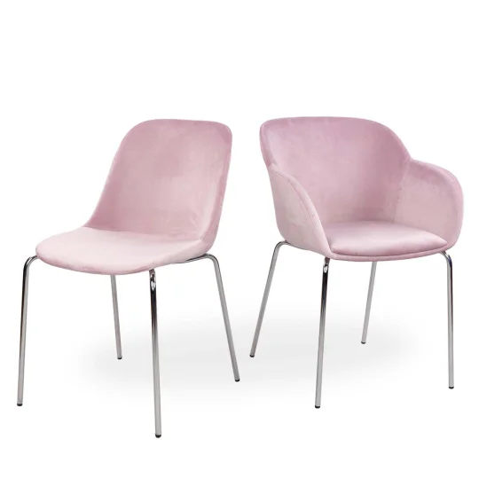 Krzesło tapicerowane SHELL 2 - chromowane nogi - Zdjęcie 6