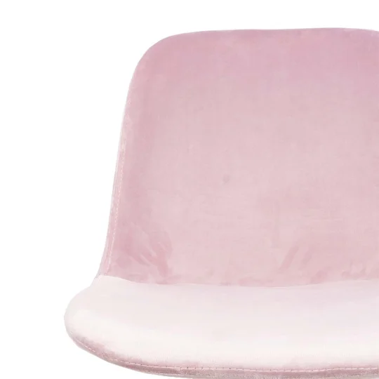 Krzesło tapicerowane SHELL 2 - różowo złote nogi - Zdjęcie 4