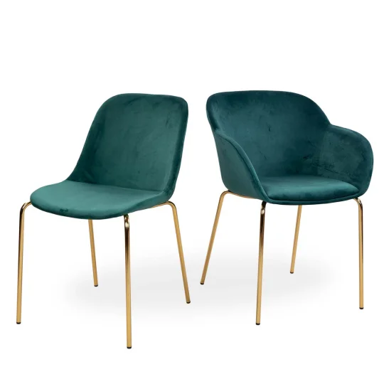 Krzesło tapicerowane SHELL 2 - złote nogi - Zdjęcie 6