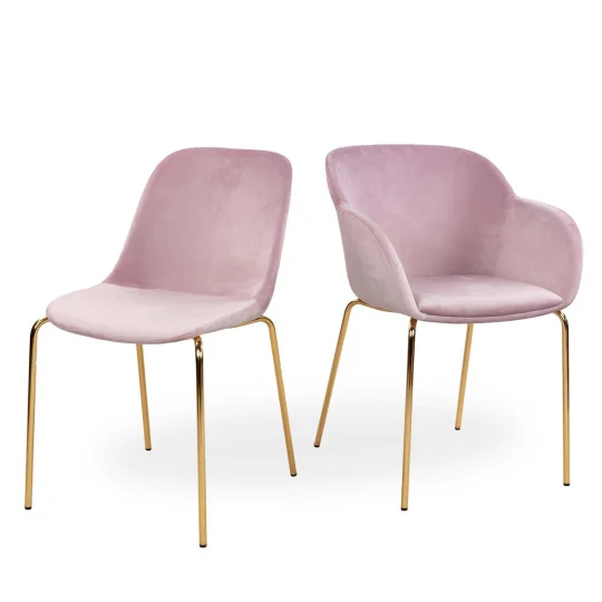 Krzesło tapicerowane SHELL 2 - złote nogi - Zdjęcie 6