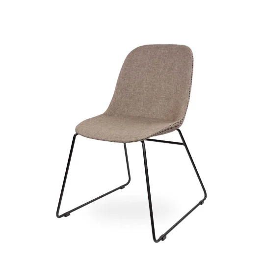 Krzesło tapicerowane SHELL 2 - czarne płozy
