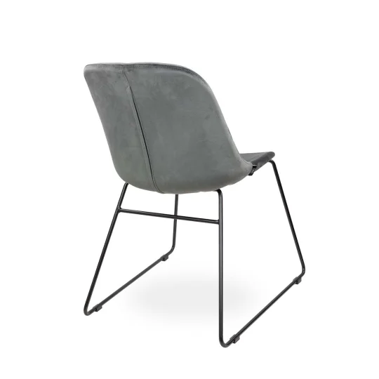 Krzesło tapicerowane SHELL 2 - czarne płozy - Zdjęcie 2