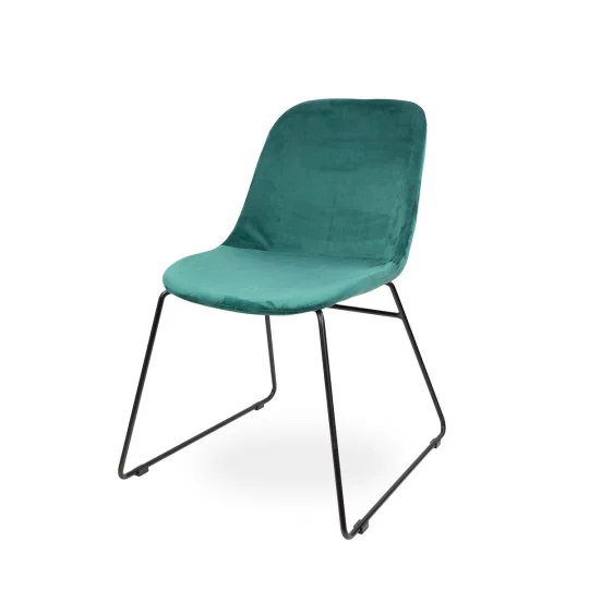 Krzesło tapicerowane SHELL 2 - czarne płozy