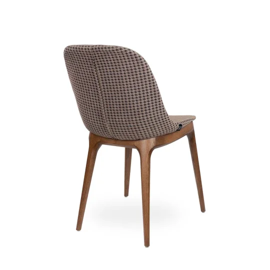 Krzesło tapicerowane SHELL 2 - ciemne bukowe nogi - Zdjęcie 2