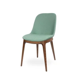Krzesło tapicerowane SHELL 2 - ciemne bukowe nogi