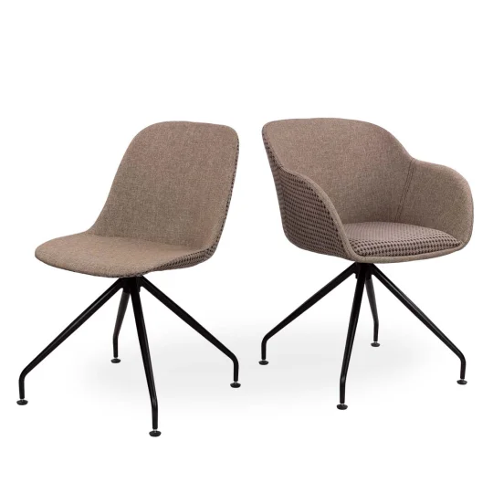 Obrotowe krzesło tapicerowane SHELL 2 - czarne nogi - Zdjęcie 6