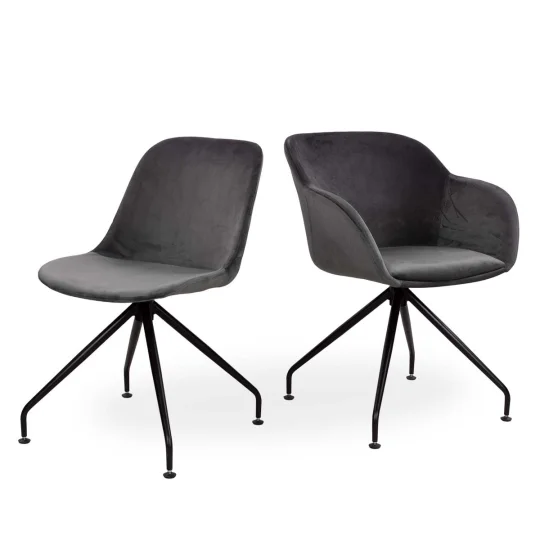 Obrotowe krzesło tapicerowane SHELL 2 - czarne nogi - Zdjęcie 6