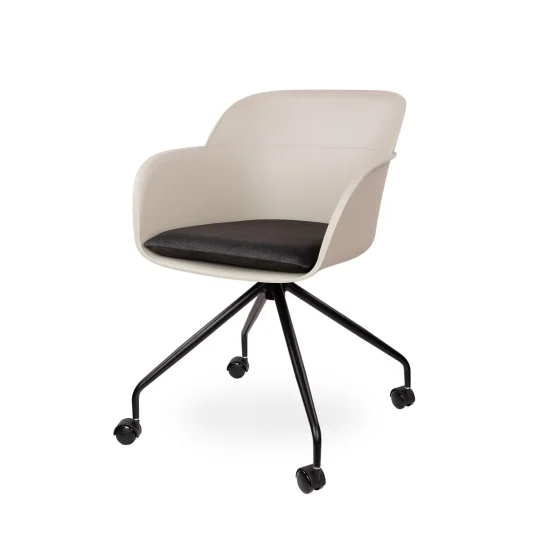 Obrotowe krzesło SHELL - czarne nogi na kółkach - Zdjęcie 8