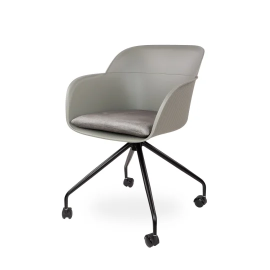 Obrotowe krzesło SHELL - czarne nogi na kółkach - Zdjęcie 7