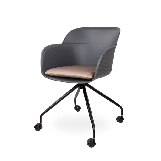 Obrotowe krzesło SHELL - czarne nogi na kółkach - Zdjęcie 6